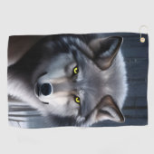 Wolf in Winter Forest Golfhanddoek (Horizontaal)