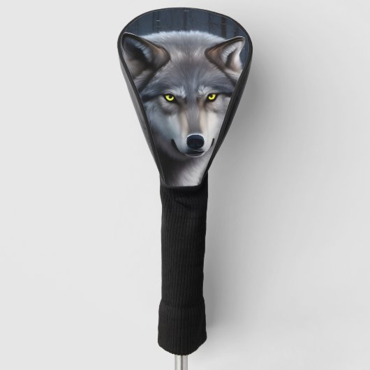 Wolf in Winter Forest Golfheadcover (Voorkant)