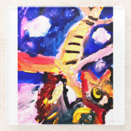 Wolf in winter  glazen onderzetter