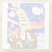 Wolf in winter  glazen onderzetter (Achterkant)