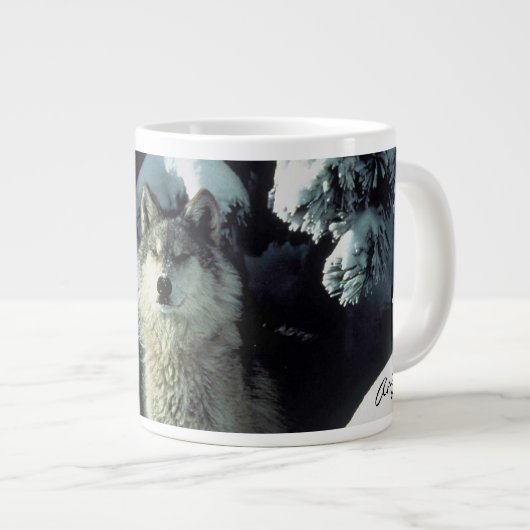 Wolf in Winter Grote Koffiekop (Voorkant rechts)