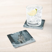 Wolf in Winter Kartonnen Onderzetters (Insitu)