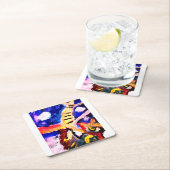 Wolf in winter  kartonnen onderzetters (Insitu)