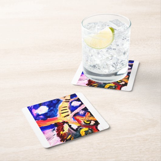 Wolf in winter  kartonnen onderzetters (Insitu)