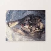 Wolf in winter legpuzzel (Horizontaal)