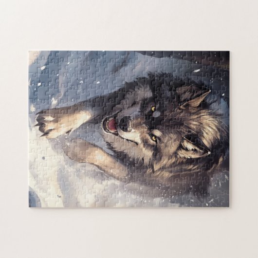 Wolf in winter legpuzzel (Horizontaal)