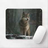 Wolf in Winter Muismat (Met muis)