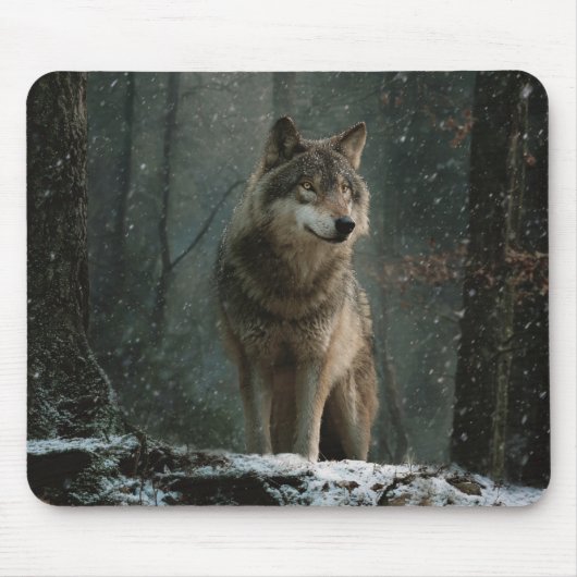 Wolf in Winter Muismat (Voorkant)