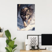 Wolf in winter poster (Thuiskantoor)