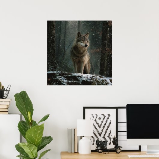 Wolf in Winter Poster (Thuiskantoor)