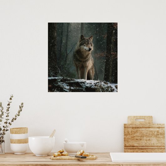 Wolf in Winter Poster (Keuken)