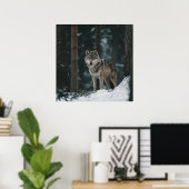 Wolf in Winter Poster (Thuiskantoor)