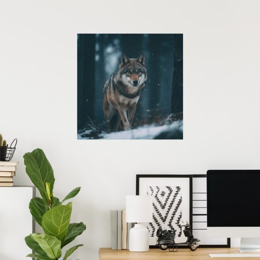 Wolf in Winter Poster (Thuiskantoor)