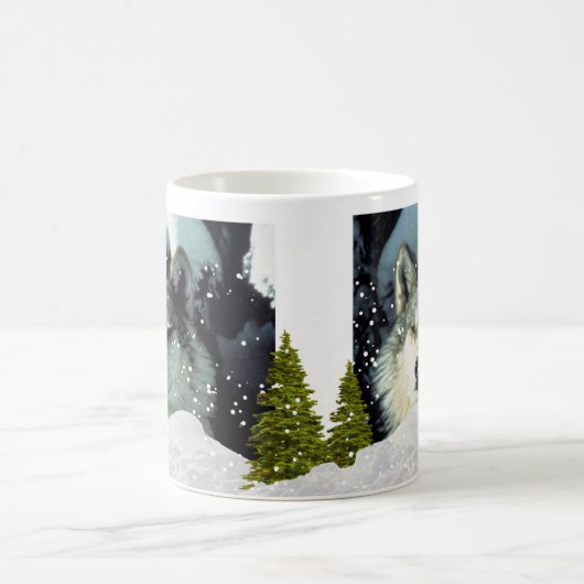 Wolf in Winter Snow Wildlife Lover Coffee Koffiemok (Center)