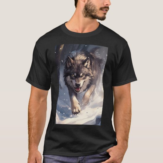 Wolf in winter t-shirt (Voorkant)
