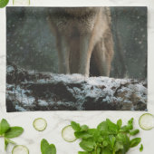 Wolf in Winter Theedoek (Gevouwen)