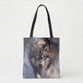 Wolf in winter tote bag (Voorkant)