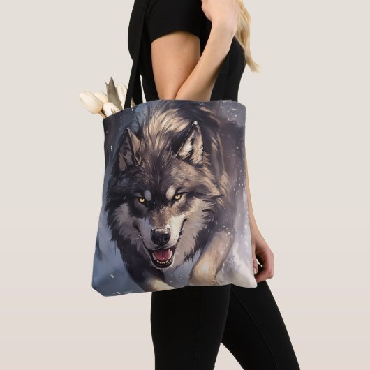 Wolf in winter tote bag (Dichtbij)