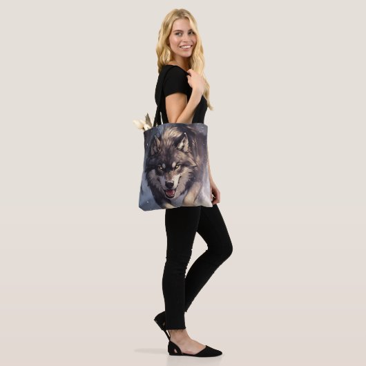 Wolf in winter tote bag (Op model)