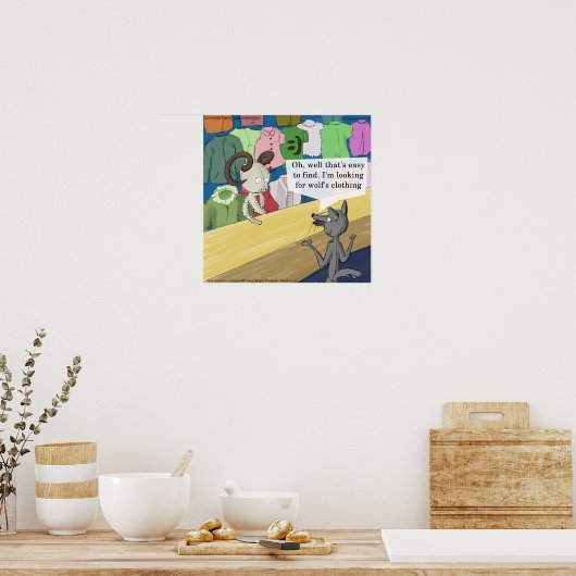 Wolf in Wolf's Clothing Funny Poster (Keuken)