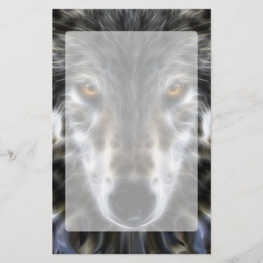 Wolf Inspirational graphic Portrait Briefpapier (Voorkant)
