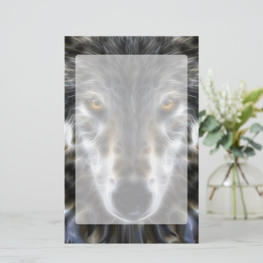 Wolf Inspirational graphic Portrait Briefpapier (Staand voorkant)