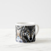 Wolf Inspirational graphic Portrait Espresso Kop (Voorkant rechts)