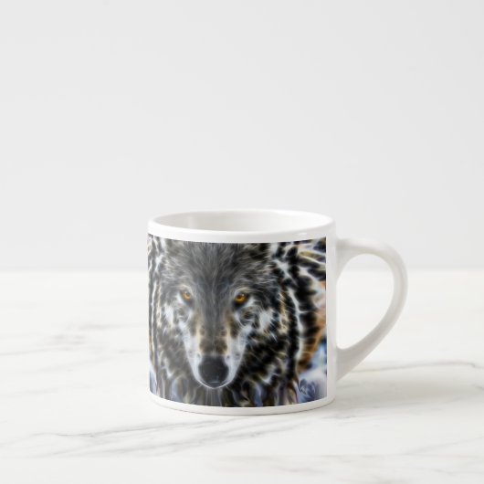 Wolf Inspirational graphic Portrait Espresso Kop (Rechts)