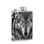 Wolf Inspirational graphic Portrait Heupfles (Rechts)