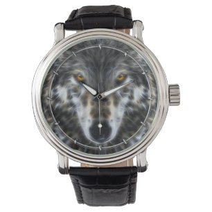Wolf Inspirational graphic Portrait Horloge