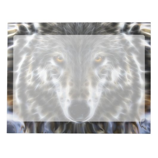 Wolf Inspirational graphic Portrait Notitieblok (Voorkant)