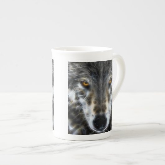 Wolf Inspirational graphic Portrait Porselein Kop (Voorkant rechts)