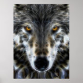 Wolf Inspirational graphic Portrait Poster (Voorkant)