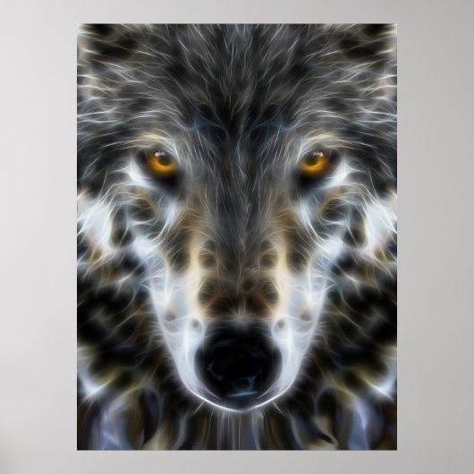 Wolf Inspirational graphic Portrait Poster (Voorkant)