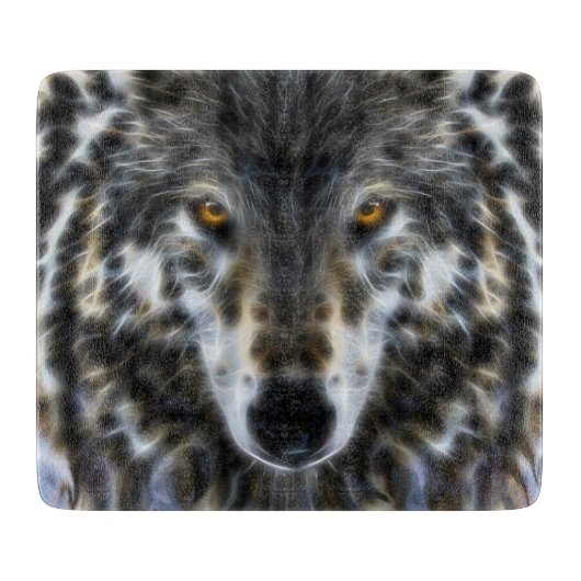 Wolf Inspirational graphic Portrait Snijplank (Voorkant)
