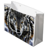 Wolf Inspirerend design Portret Groot Cadeauzakje (Voorkant Gekanteld)