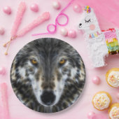 Wolf Inspirerend design Portret Papieren Bordje (Feest)