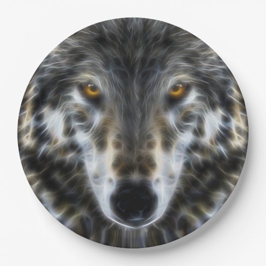 Wolf Inspirerend design Portret Papieren Bordje (Voorkant)