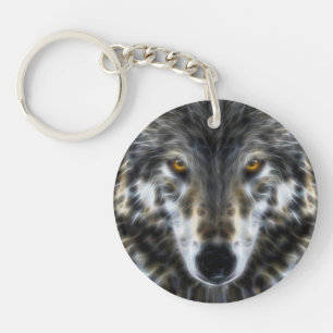 Wolf Inspirerend design Portret Sleutelhanger