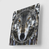 Wolf Inspirerend grafisch portret Vierkante Klok (Hoek)