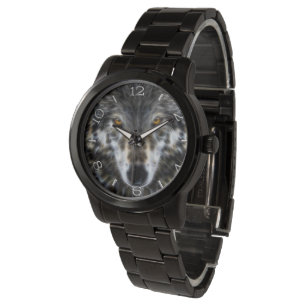 Wolf Inspirerend grafische portretwijzerplaat Horloge