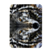 Wolf Inspirerend intense portret Magneet (Verticaal)