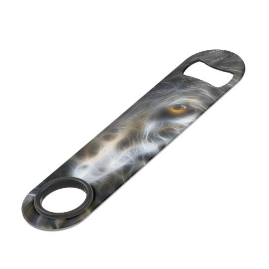 Wolf Inspirerend intense portret Speed Flessenopener (Achterkant Gekanteld)
