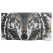 Wolf Inspirerend Portrait Kussensloop (Voorkant-Links)