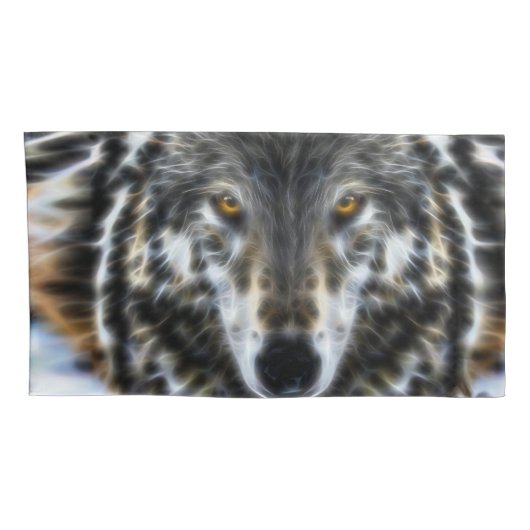 Wolf Inspirerend Portrait Kussensloop (Achterkant-Rechts)
