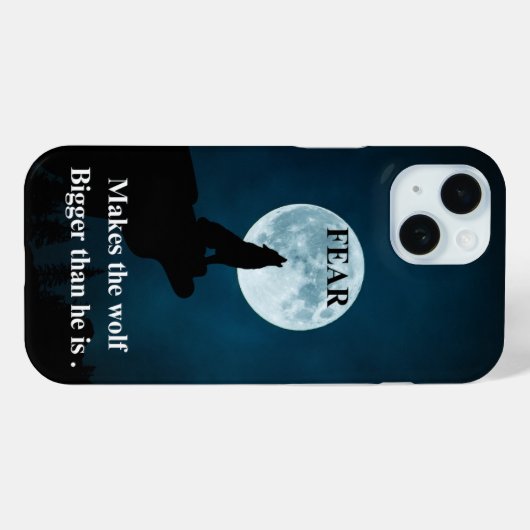 WOLF - Inspirerend uitspraak over angst Case-Mate iPhone Case (Achterkant (horizontaal))