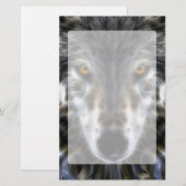 Wolf Inspirerende grafische portret Briefpapier (Voorkant / Achterkant)