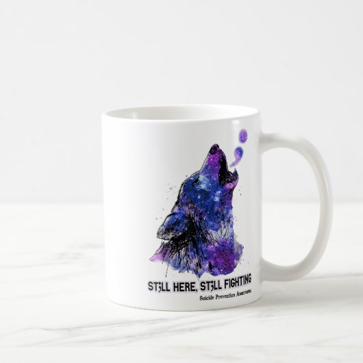 Wolf is hier nog steeds bezig met zelfmoordprevent koffiemok (Rechts)