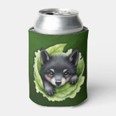Wolf jong in het groen: blikjeskoeler (Blikje Voorkant)