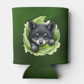 Wolf jong in het groen: blikjeskoeler (Achterkant)